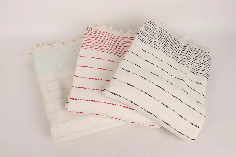 Organic Throw, Personalized Gift For Him, Woven Throw Blanket, Custom Blanket, 98x92 Cotton Striped Design Towel, Monogram Blanket, Shower Curtain - 3