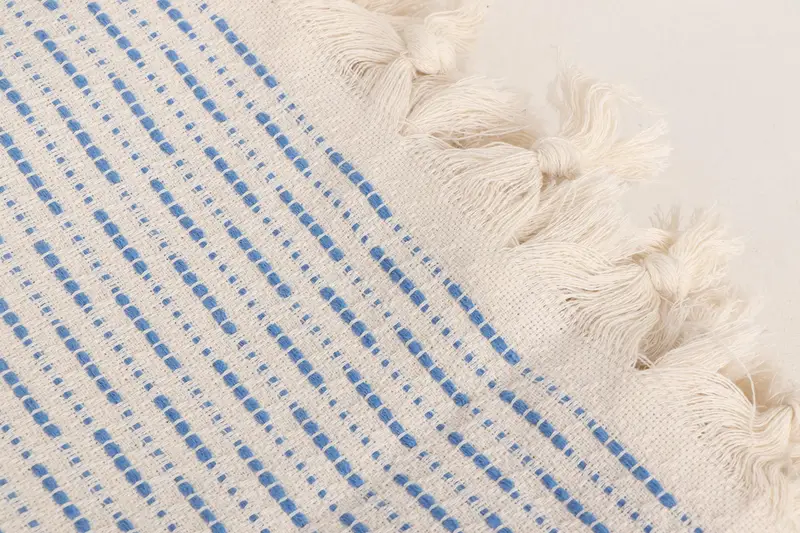 Organic Throw, Personalized Gift For Him, Woven Throw Blanket, Custom Blanket, 98x92 Cotton Striped Design Towel, Monogram Blanket, Shower Curtain - 7