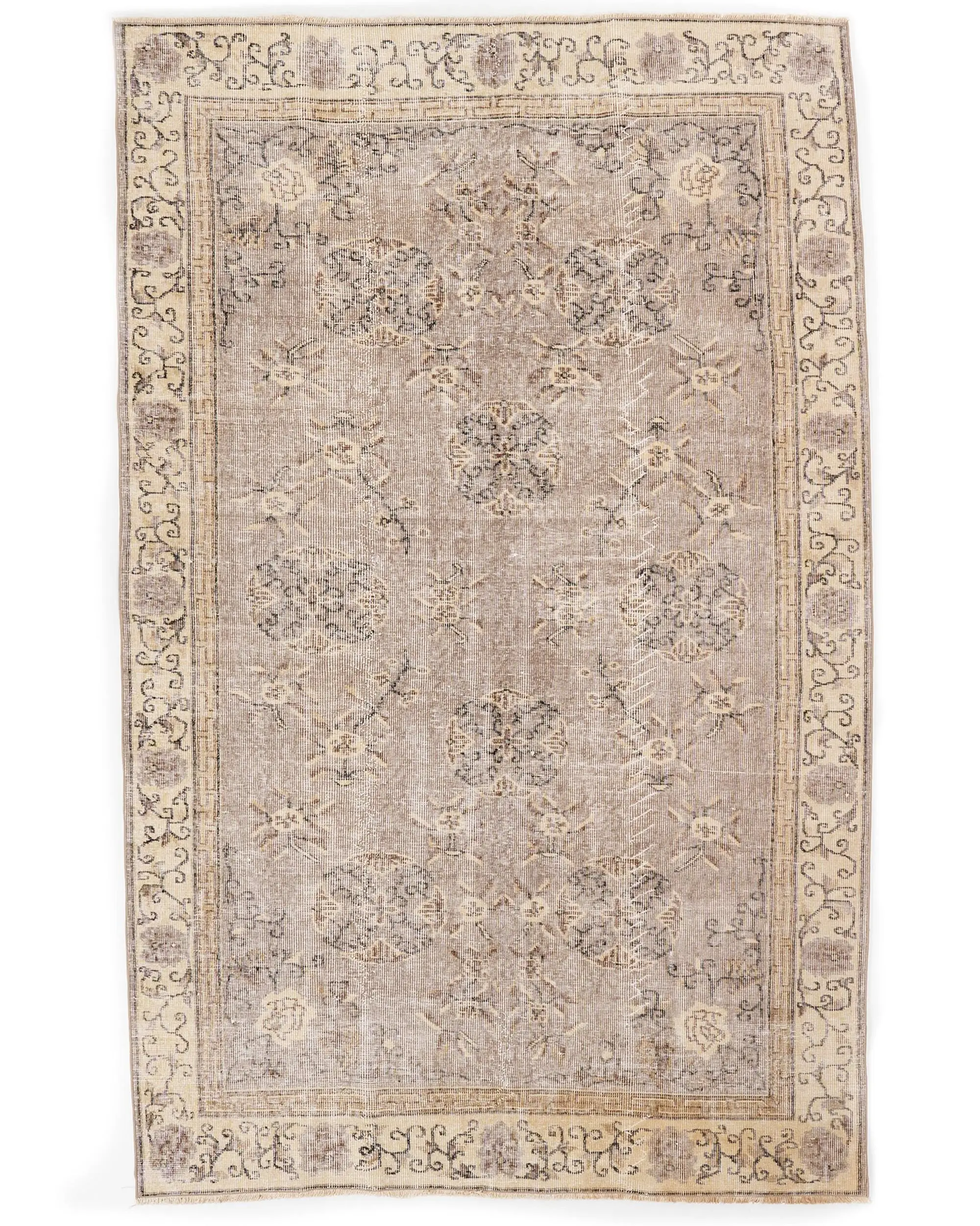 Türk Vintage Halısı 5.2x8.3 ft (157x254 cm), Kahverengi Yün Halı - 1