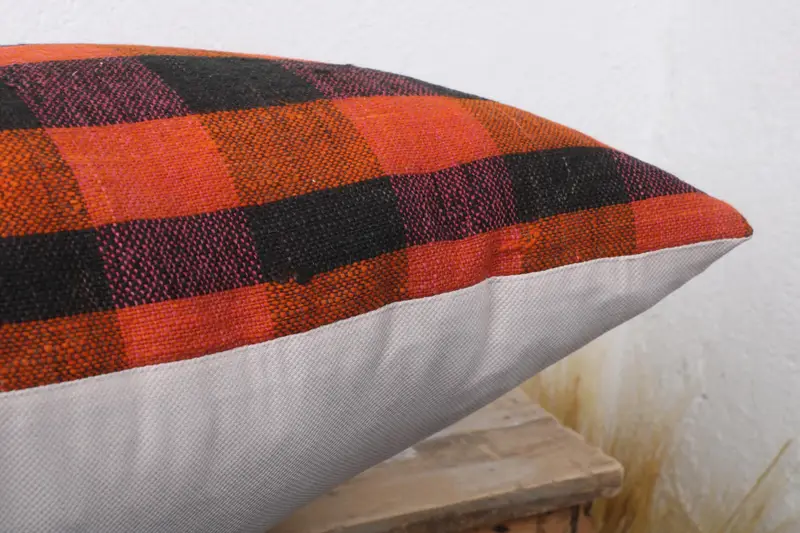Turkish Kilim Pillow, Couch Pillow, Hippie Throw Pillow Case, Boho Pillow, Handmade Kilim Cushion, 20x20 Red Pillow, Cushion - 6