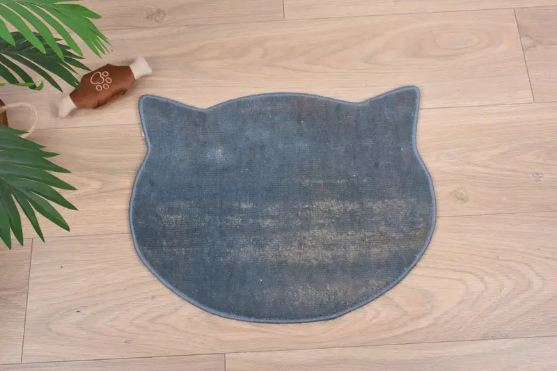 ボヘミアン ブルー & ブロンズ ラウンド ウール プレースマット、伝統的なボヘミアン プレースマット