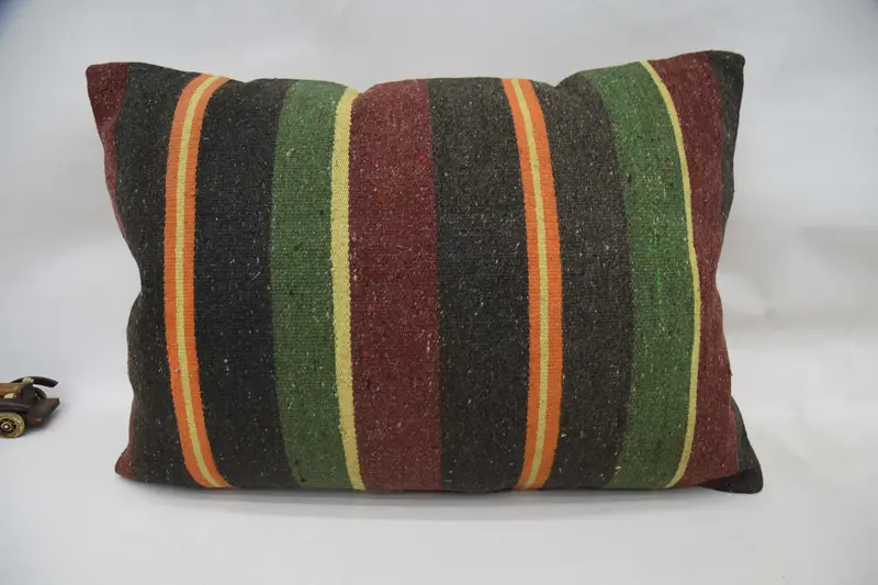 Cushion Cover, Cozy Throw Pillow Sham, Interior Designer Pillow, Authentic Cushion Cover, 20x28 Green Cushion, Pillow for Sofa, Kilim Pillow - 4