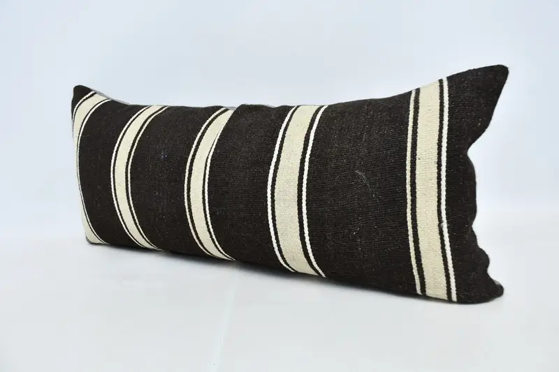 16x36 Brown Cushion Case, Kilim Cushion Sham, Pillow Case, Vintage Kilim Throw Pillow, Colorful Cushion Case, Natural Pillow Case, Kilim Pillow - 4