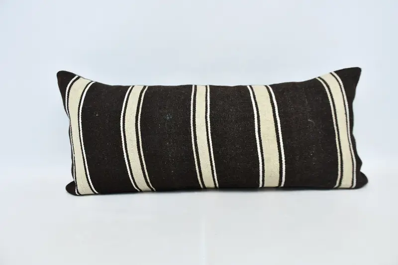 16x36 Brown Cushion Case, Kilim Cushion Sham, Pillow Case, Vintage Kilim Throw Pillow, Colorful Cushion Case, Natural Pillow Case, Kilim Pillow - 1