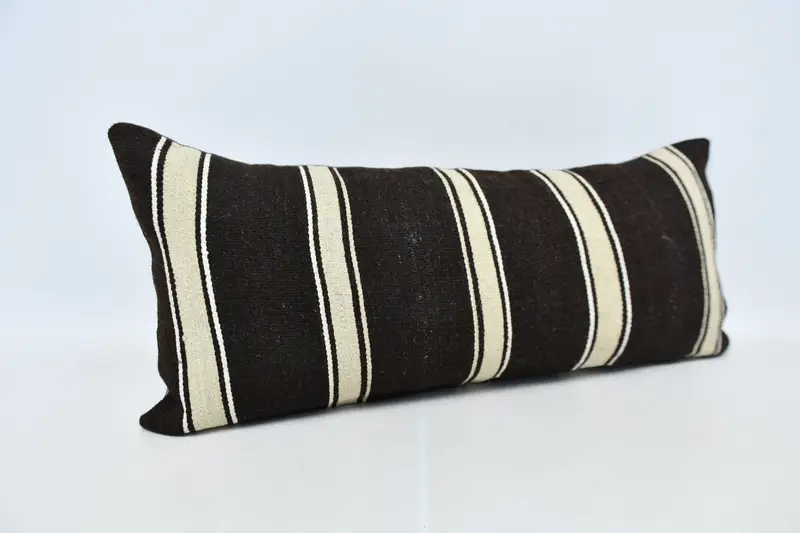 16x36 Brown Cushion Case, Kilim Cushion Sham, Pillow Case, Vintage Kilim Throw Pillow, Colorful Cushion Case, Natural Pillow Case, Kilim Pillow - 3