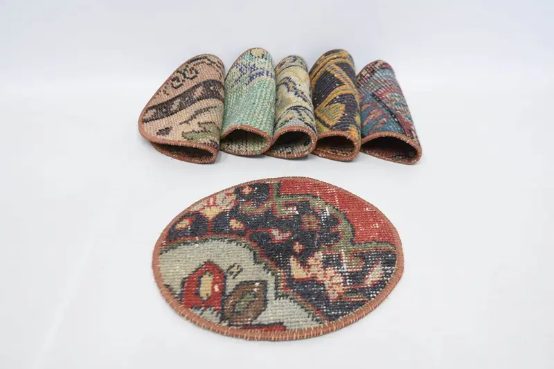 Elegante gewebte Untersetzer in Rot und Braun, Premium-Tischsets-Set