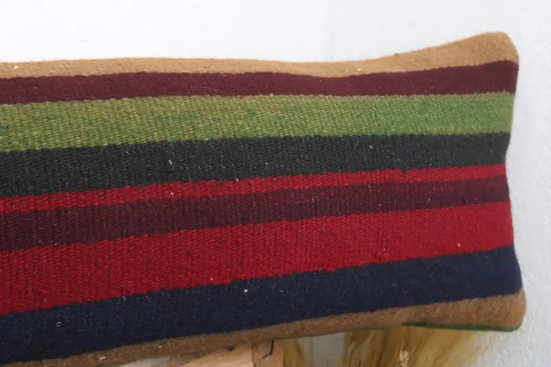 Toss Pillow Case, Pillow for Sofa, Vintage Pillow, Aztec Pillow Case, Boho Pillow, Pillow Sham, Turkish Bench Pillow, 12x48 Red Cushion Case - 5