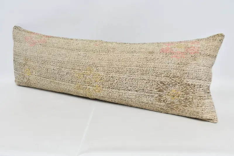 16x48 Beige Pillow, Crochet Pattern Pillow, Luxury Pillow Sham, Turkish Pillow, Bright Pillow Cover, Pillow Case, Boho Pillow, Kilim Pillow - 4
