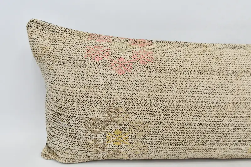 16x48 Beige Pillow, Crochet Pattern Pillow, Luxury Pillow Sham, Turkish Pillow, Bright Pillow Cover, Pillow Case, Boho Pillow, Kilim Pillow - 2