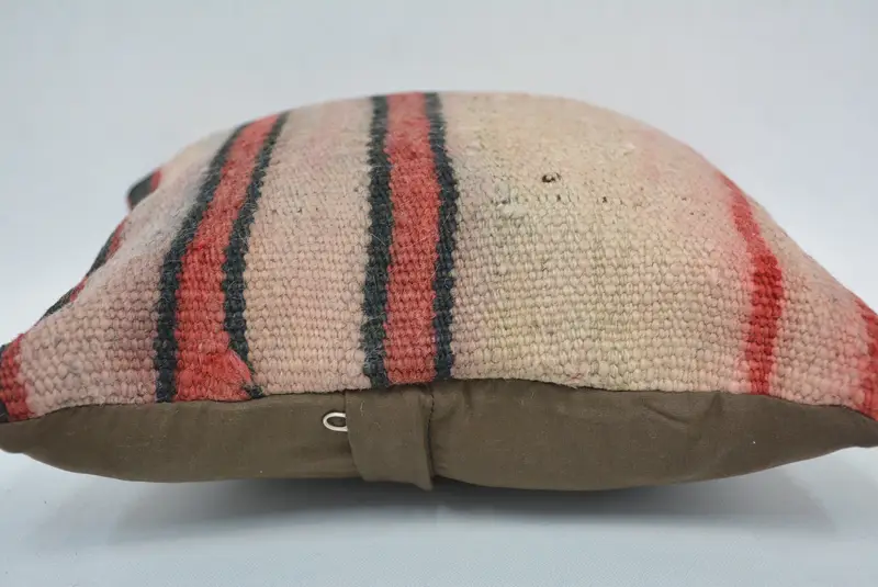 Pillow Cover, Interior Designer Pillow, Handmade Kilim Cushion, Ethnic Pillow Cover Pillow Cover, Turkish Kilim Pillow, 12x12 Beige Cushion - 5