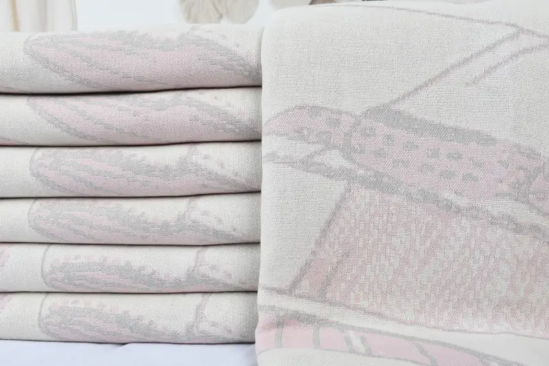 Spooky Bachelorette Party, Monogram Blanket, Woven Blanket, Beach Theme Wedding Gift, Bedspread, Couch Blanket, 96x80 Cotton Make-Up Patterned Towel - 3