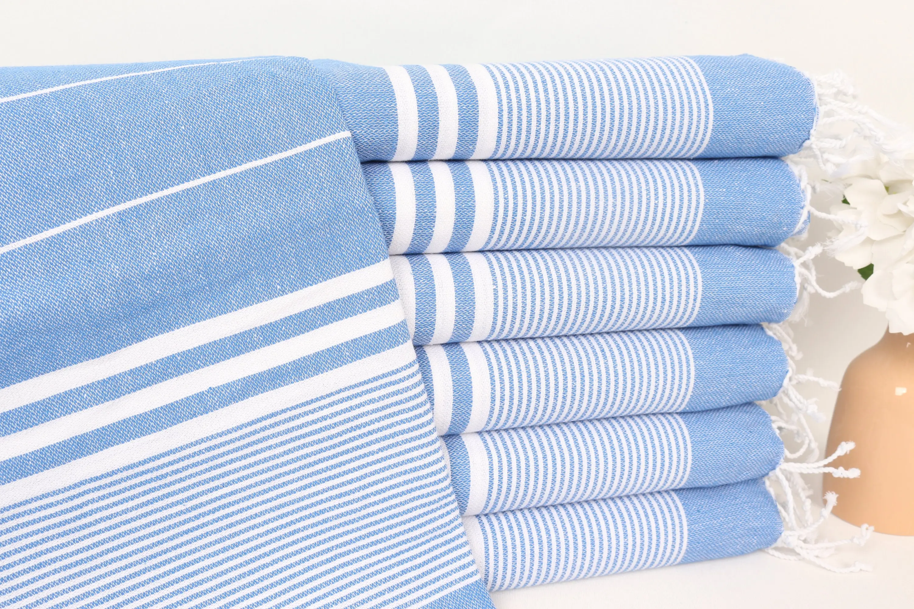 Sax Blue Cotton Hand Towel, Wedding Favors, 24x40 Inches - 1
