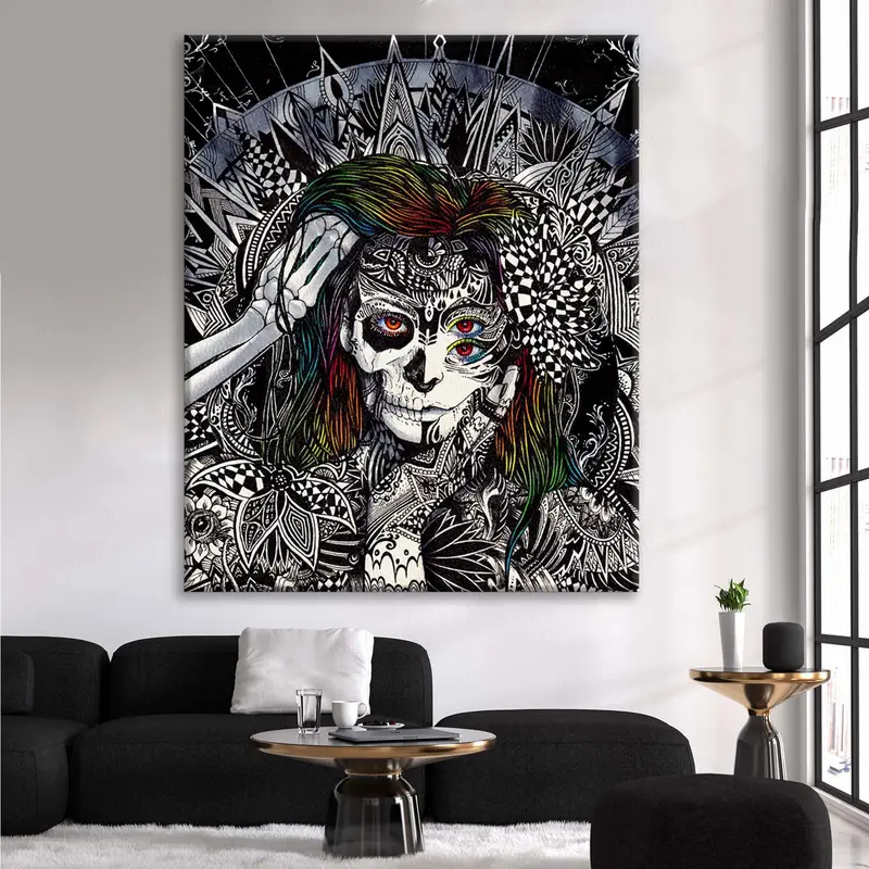 Horror Wall Art, Cerebral Palsy, Black and White Decor, Illustration Art, Skull Wall Art, Terrible Wall Art, Callie Fink Canvas Art, - 8