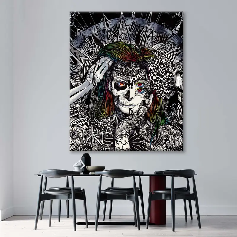 Horror Wall Art, Cerebral Palsy, Black and White Decor, Illustration Art, Skull Wall Art, Terrible Wall Art, Callie Fink Canvas Art, - 4