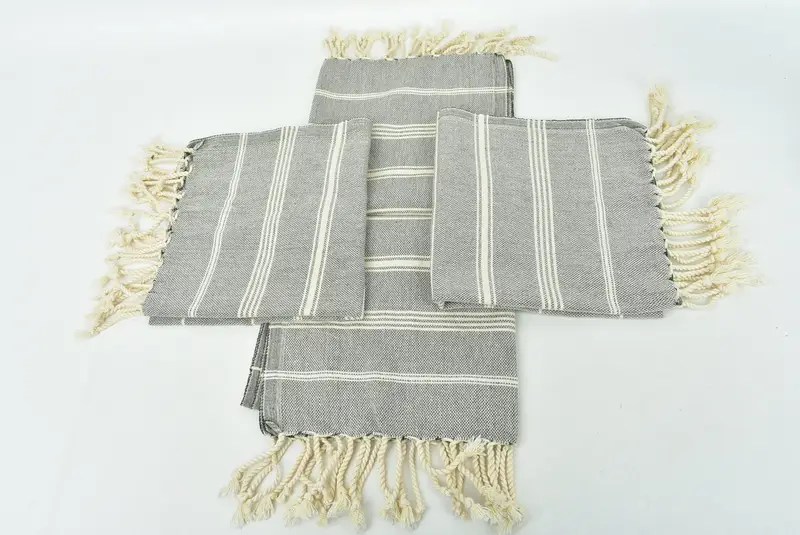 Toalla de mano con monograma, toalla de mano turca, toalla de mano personalizada, regalo para el día de la boda, regalo de bebé, toalla a rayas de algodón de 38x24, regalo para él - 6