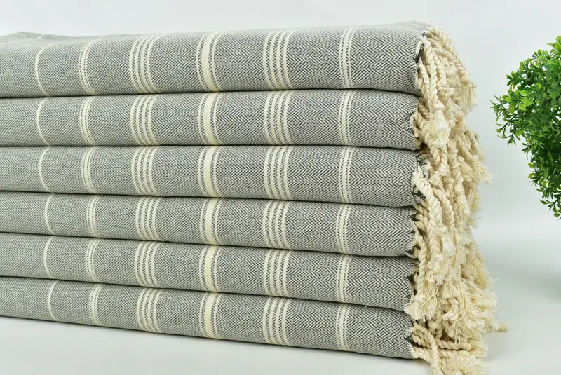 Toalla de mano con monograma, toalla de mano turca, toalla de mano personalizada, regalo para el día de la boda, regalo de bebé, toalla a rayas de algodón de 38x24, regalo para él - 3