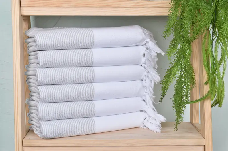 Soft organic Turkish peshtemal for luxury spa use, Gift For Her, 70x40 Cotton Striped Towel, Custom Towel, Bachelor Party Favors, Absorbent towel - 2