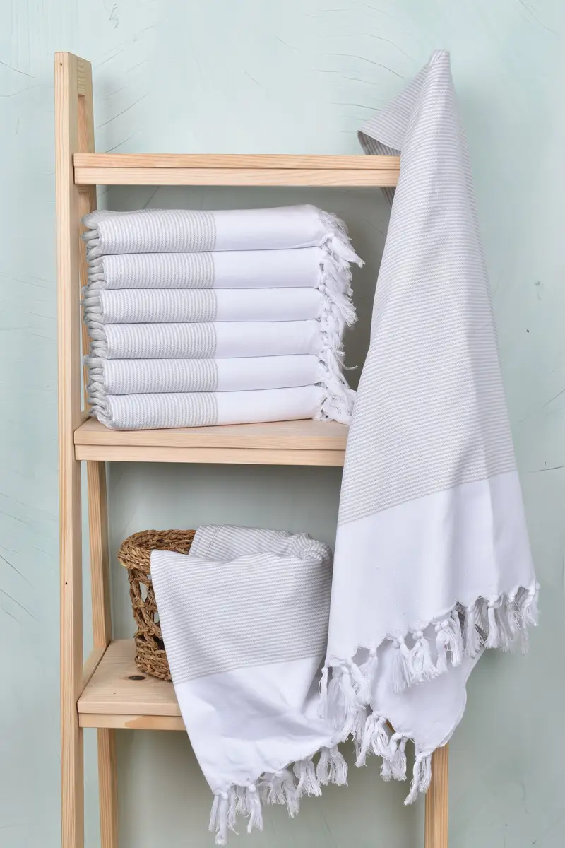 Soft organic Turkish peshtemal for luxury spa use, Gift For Her, 70x40 Cotton Striped Towel, Custom Towel, Bachelor Party Favors, Absorbent towel - 3