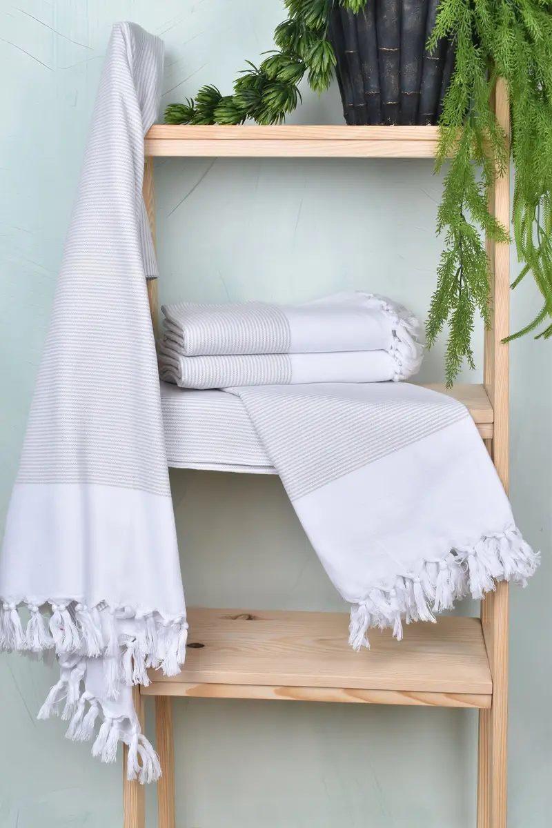 Soft organic Turkish peshtemal for luxury spa use, Gift For Her, 70x40 Cotton Striped Towel, Custom Towel, Bachelor Party Favors, Absorbent towel - 6