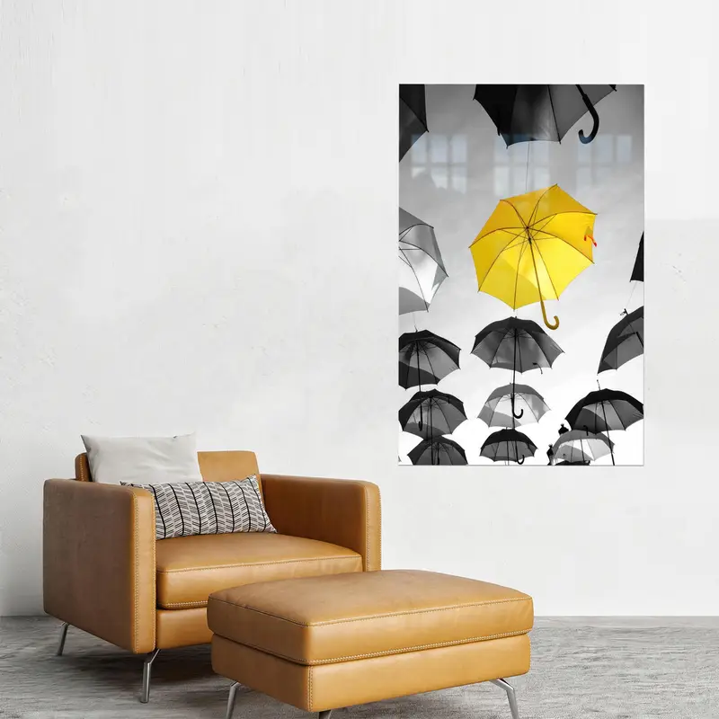 Trendy Sarı & Gri Baskılı Cam: Eviniz için Modern Zarafet