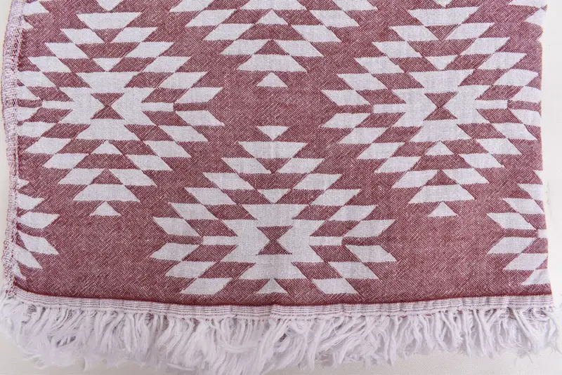 Turkish Blanket Queen, Bridesmaid Gifts, 84x56 Cotton Kilim Towel, Bedspread, Throw Blanket Couch, First Wedding Anniversary Gift, Best Friend Gift - 4