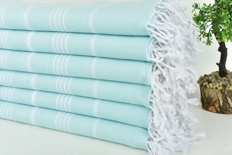 70x40 Cotton Striped Towel, Absorbent Turkish towel, Organic Towel, Wedding Gift For Bride, Bachelorette Party Gifts Bridesmaids, Sand-free towel - 3