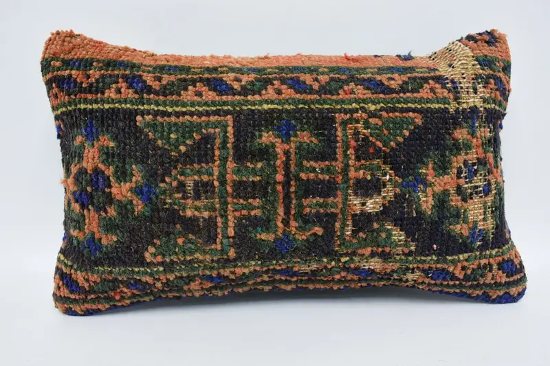 College Dorm Decor Throw Pillowcase, 12x20 inch Moroccan Blue Euro Sham - 1