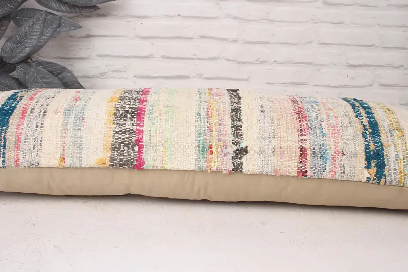 Vintage Pillow, 12x36 White Cushion, Interior Designer Pillow, Nomadic Cushion Cover, Cushion Case, Vintage Kilim Throw Pillow, Square Throw Cushion - 5