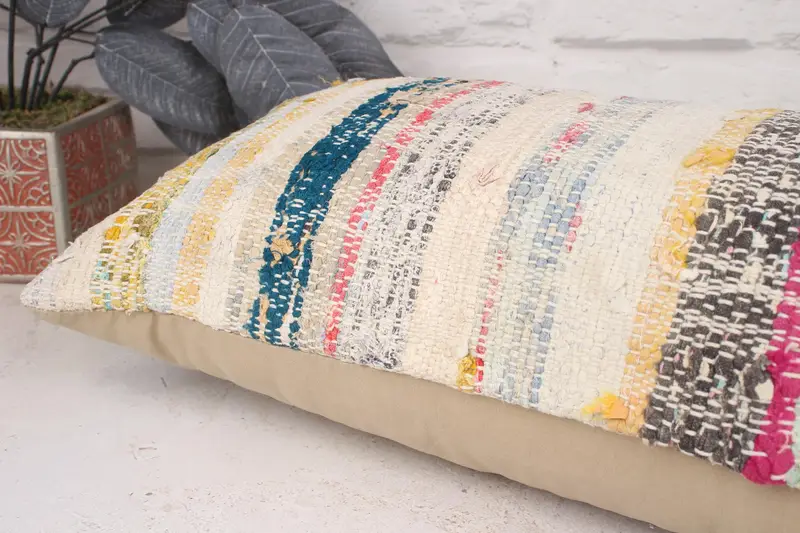 Vintage Pillow, 12x36 White Cushion, Interior Designer Pillow, Nomadic Cushion Cover, Cushion Case, Vintage Kilim Throw Pillow, Square Throw Cushion - 6