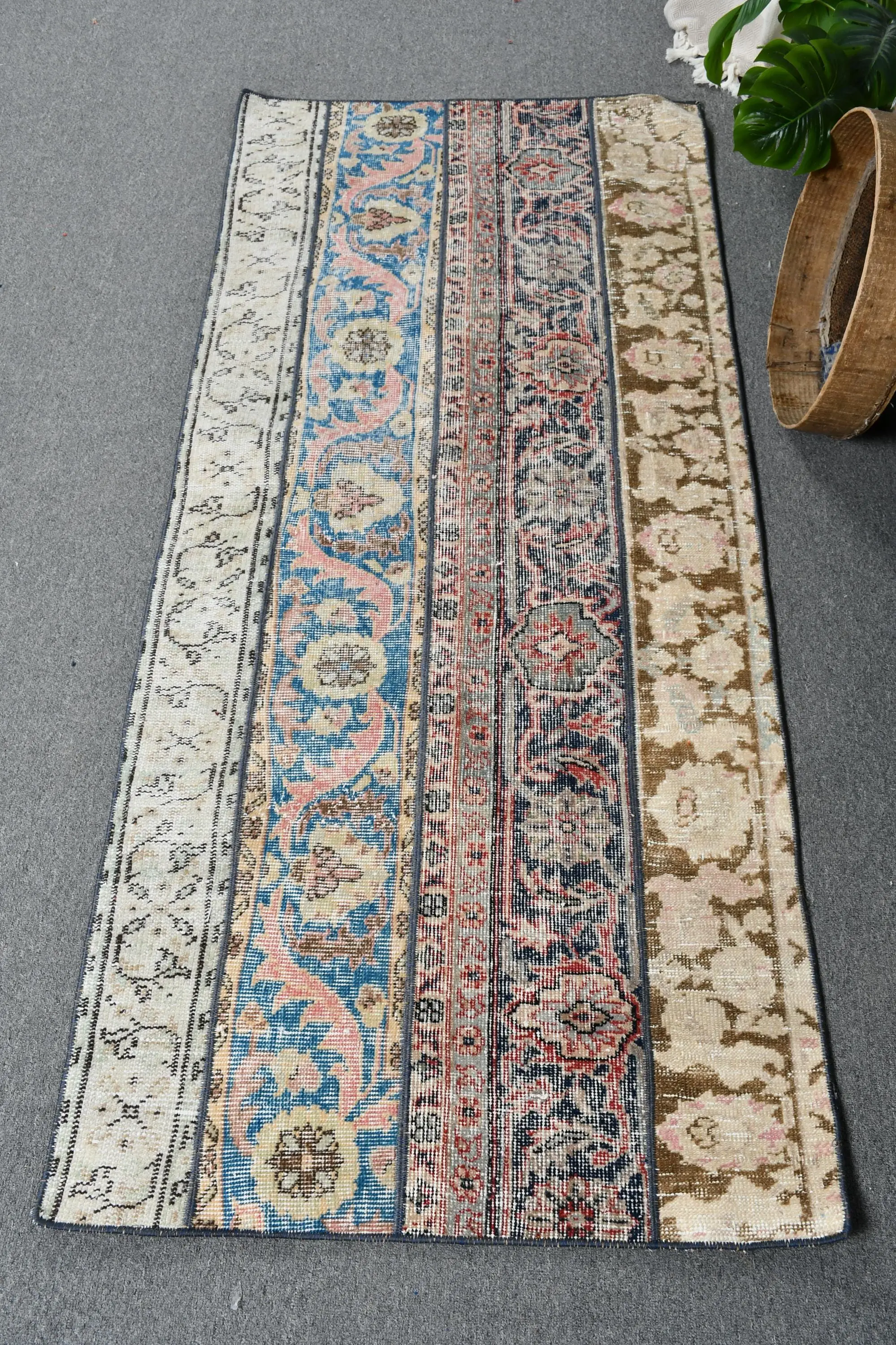 Alfombra Marroquí Azul, 8x1,8m Elegante Azul y Beige - 1