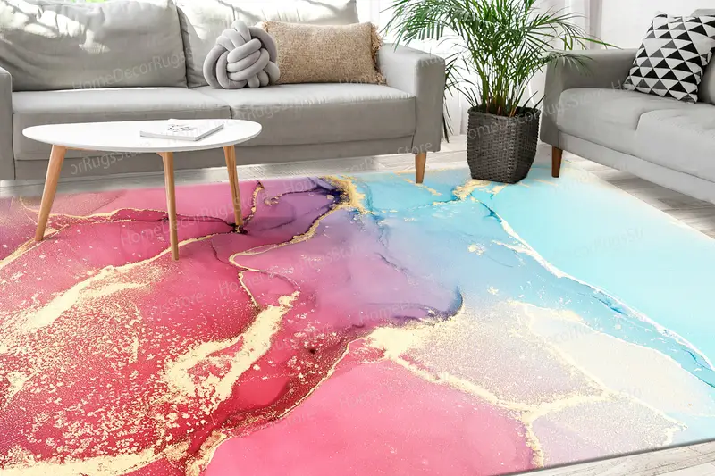 Zarif Baskılı Halı: Modern Mekanlar İçin Lüks Mermer Tasarımı