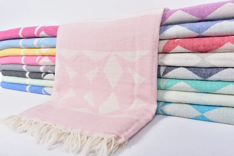 Personalised Gift, Summer Gift Ideas, Organic towel, Yoga Towel, Best Friend Gift, Embroidered Towel, 68x36 Cotton Compass Rose Design Towel - 2