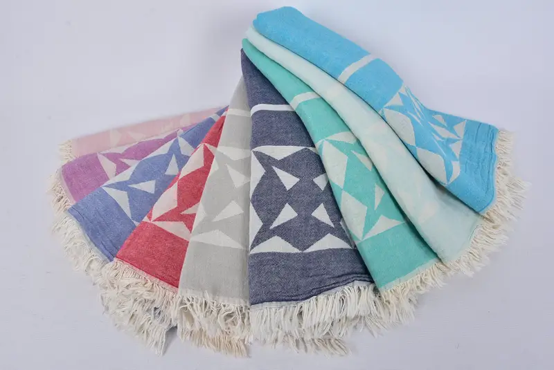Personalised Gift, Summer Gift Ideas, Organic towel, Yoga Towel, Best Friend Gift, Embroidered Towel, 68x36 Cotton Compass Rose Design Towel - 6