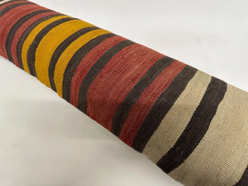 Tribal Pillow Sham, Vintage Kilim Throw Pillow, Vintage Kilim Pillow, Turkish Pillow, Decorative Pillow Case, 12x43 Red Cushion Case, Pillow Cover - 6