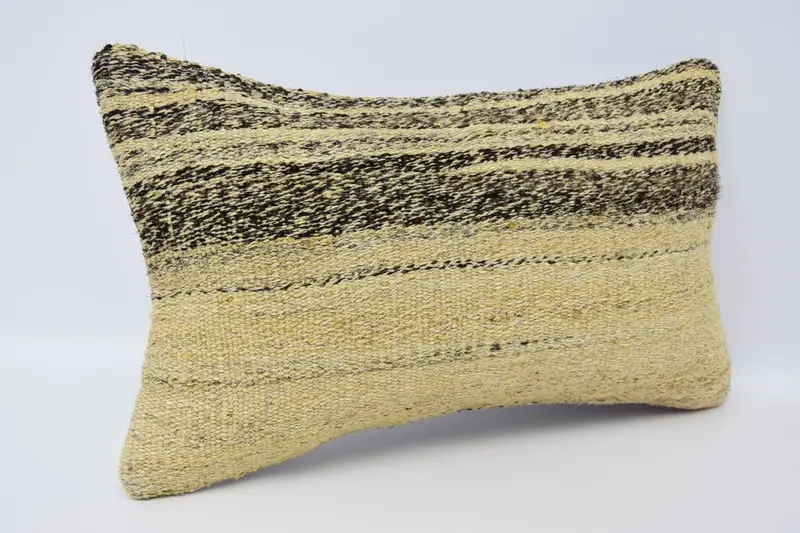 Tapestry Pillow Sham, Handmade Cushion, Pillow for Couch, 12x20 Brown Cushion Case, Kilim Pillow, Cushion Case, Vintage Kilim Pillow - 3