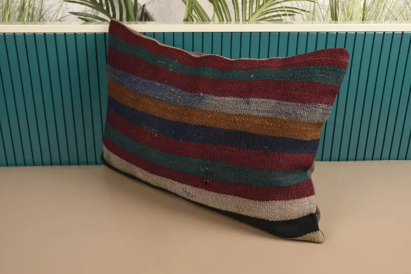 Striped Throw Pillow Sham, Antique Blue Home Refresh 16x24 inch Pillow - 1