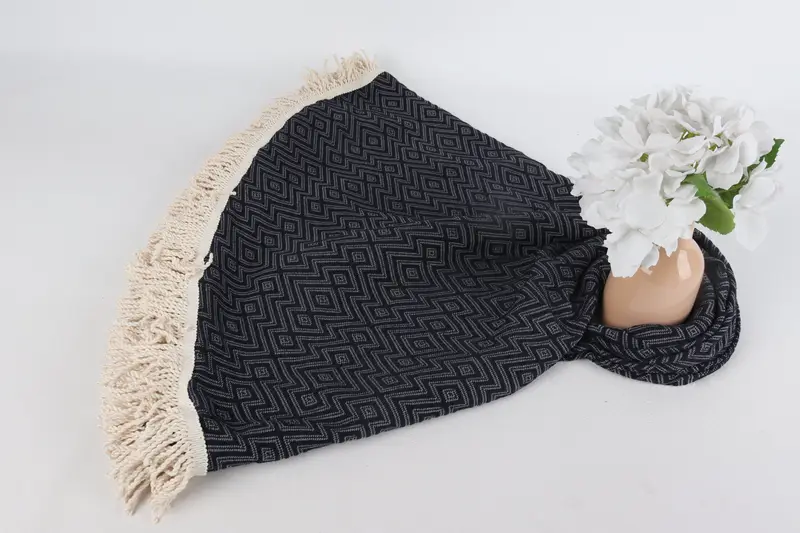 Turkish fouta towel for outdoor use, Bridal Shower Gift, Mother Of The Groom Gift, Soft towel, 64x64 Cotton Round  Diamond Towel, Turkish hand towel - 4
