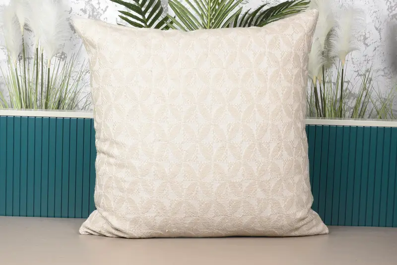 Besticktes Southwestern Beige Wurfkissen, Vintage Kissen mit Reißverschluss