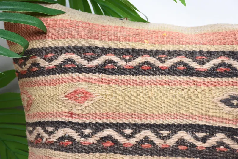 Toss Pillow Sham, Cushion Case, Traditional Pillow, 14x14 Red Pillow, Home Decor Pillow, Throw Kilim Pillow, Couch Cushion, Turkish Kilim Pillow - 2