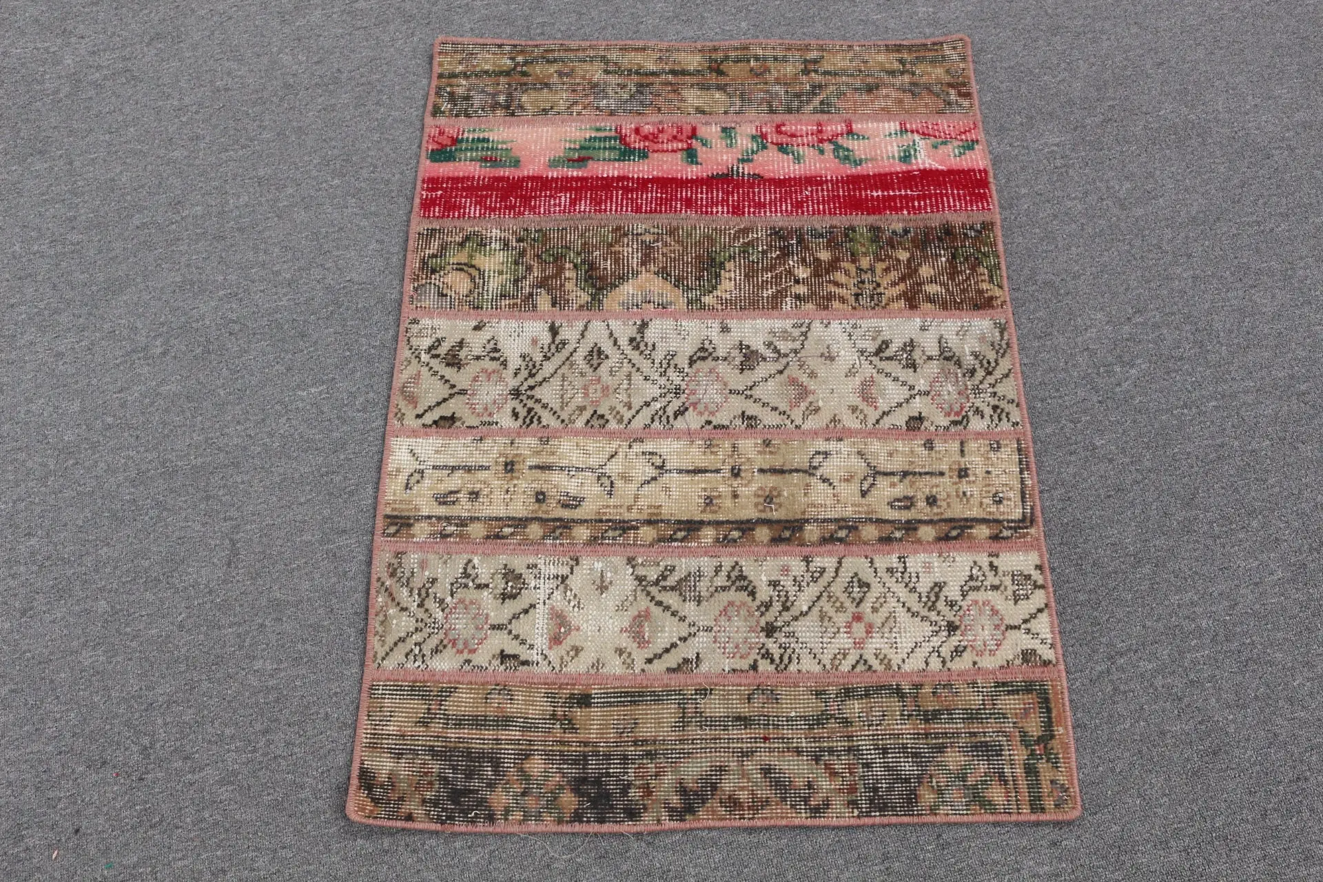 2.2x3.2 ft Rug, Vintage Turkish Rug, Red Oriental Wool Rug - 1