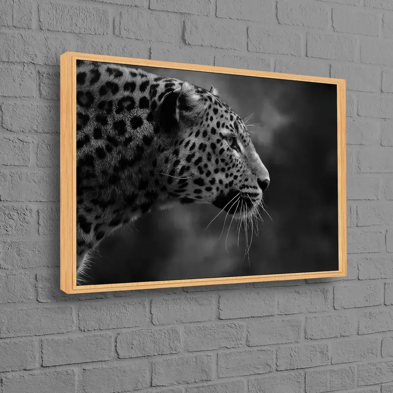 Elegante impresión en lienzo de vida salvaje en blanco y negro para decoración de loft