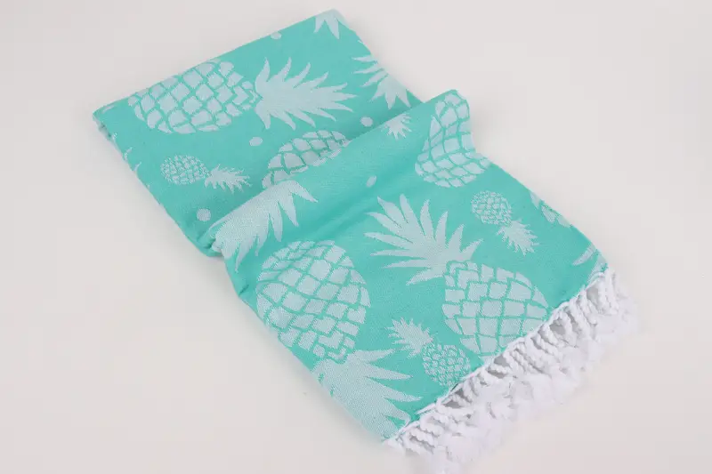 Custom Beach Towel, Yoga Towel, Scarf Towel, Bachelor Bachelorette Party Favors, 70x36 Cotton Pineapple Design Towel, Employee Gifts, Hammam towel - 6
