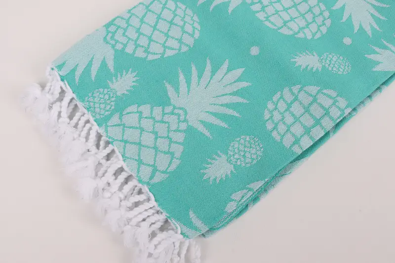 Custom Beach Towel, Yoga Towel, Scarf Towel, Bachelor Bachelorette Party Favors, 70x36 Cotton Pineapple Design Towel, Employee Gifts, Hammam towel - 7