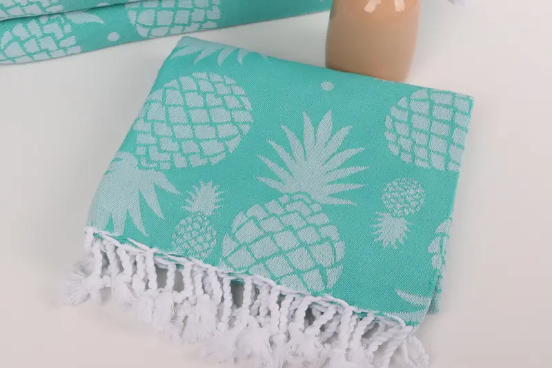 Custom Beach Towel, Yoga Towel, Scarf Towel, Bachelor Bachelorette Party Favors, 70x36 Cotton Pineapple Design Towel, Employee Gifts, Hammam towel - 5