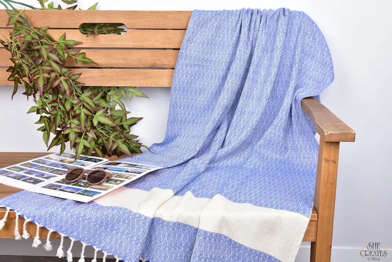 68x36 Cotton Diamond Towel, Monogrammed Beach Towel, Travel towel, Peshtemal Towel USA, Handmade Gift, Beach Towel Bulk, Quick-dry peshtemal - 3