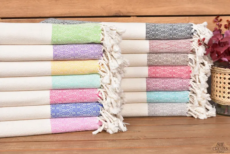 68x36 Cotton Diamond Towel, Monogrammed Beach Towel, Travel towel, Peshtemal Towel USA, Handmade Gift, Beach Towel Bulk, Quick-dry peshtemal - 1