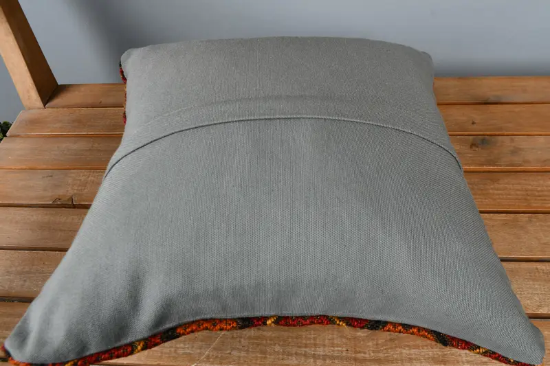 Vintage Kilim Pillow Pillow Case, Kilim Cushion Sham, Car Cushion Case, 16x16 Red Pillow Case, Pillow Sham, Antique Pillows, Handmade Kilim Cushion - 5