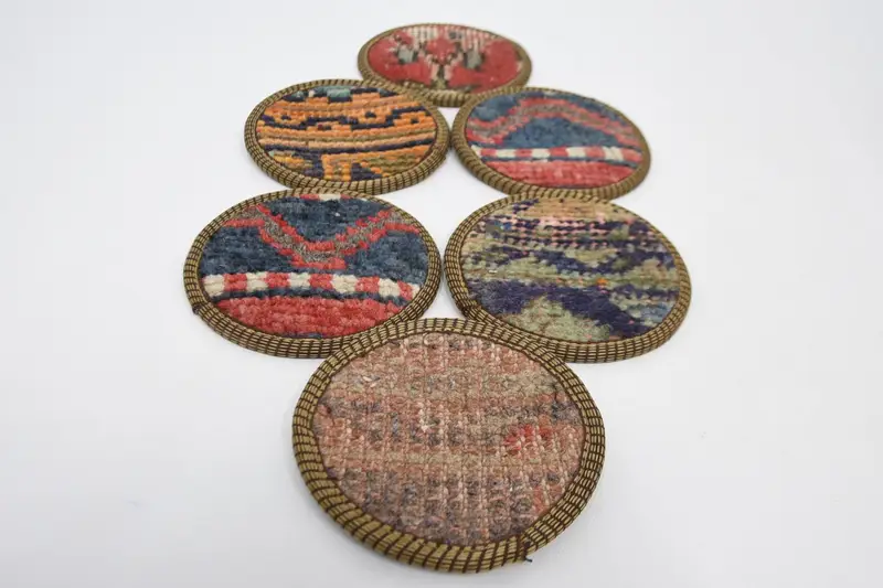 Posavasos antideslizantes de color naranja y bronce, posavasos redondos duraderos