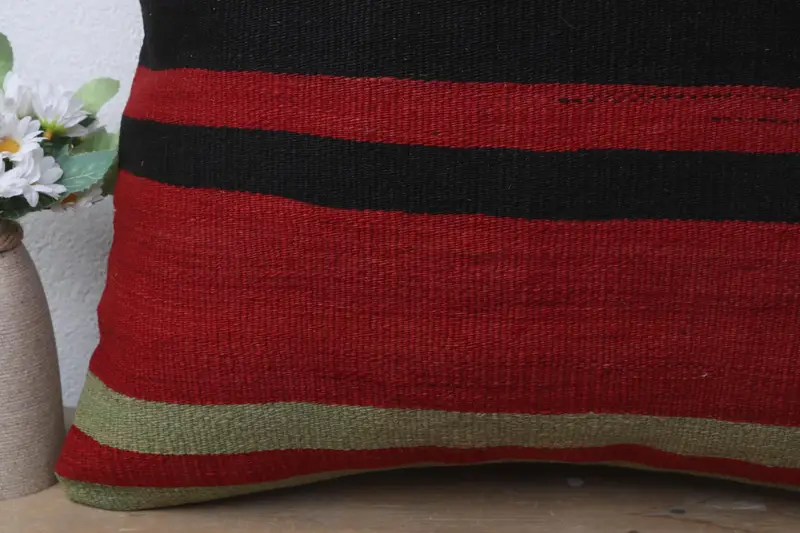 20x20 Red Cushion Case, Cushion Cover, Authentic Pillow Case, Vintage Kilim Pillow, Boho Pillow Sham Cover, Kilim Cushion Sham - 3