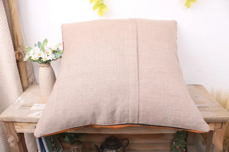 20x20 Red Cushion Case, Cushion Cover, Authentic Pillow Case, Vintage Kilim Pillow, Boho Pillow Sham Cover, Kilim Cushion Sham - 7